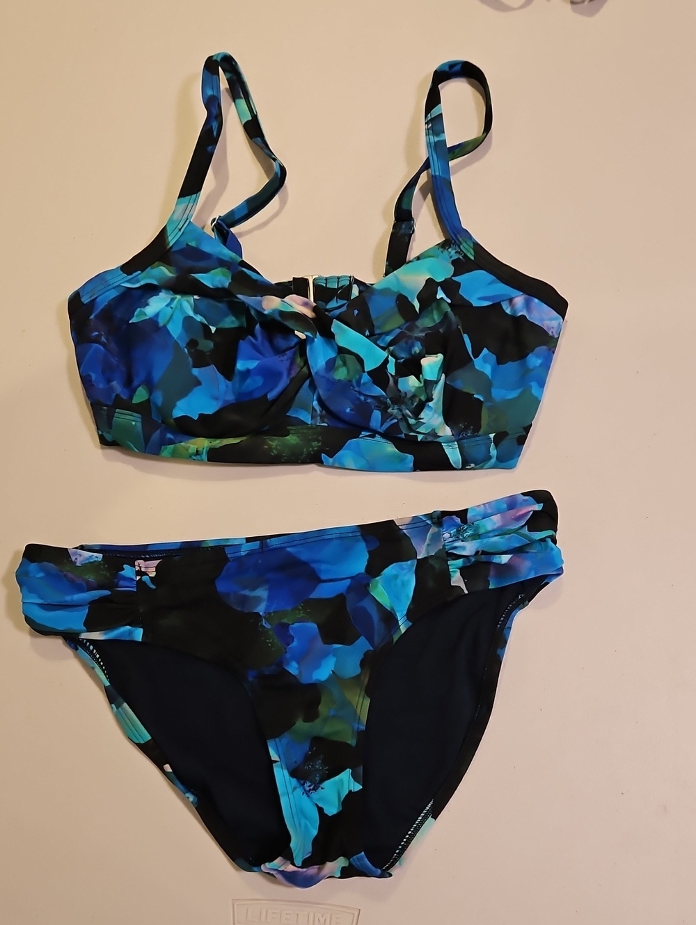 Athleta Blue & Teal Floral Two-Piece Swim Bikini 0245